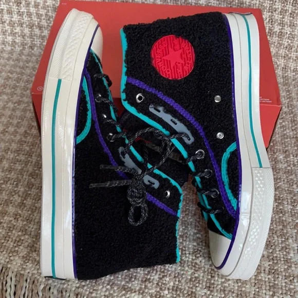 Converse Chuck 70 Hi Black/Court Purple/Egret Men’s - Picture 12 of 16